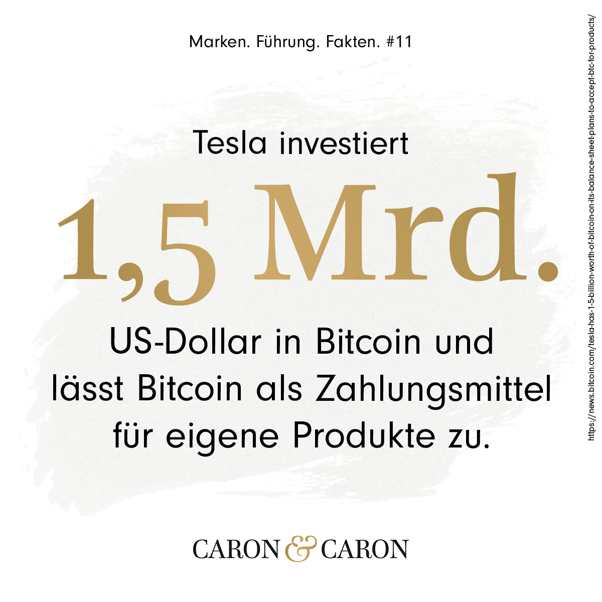 Visualisierung Tesla Invest in Bitcoin