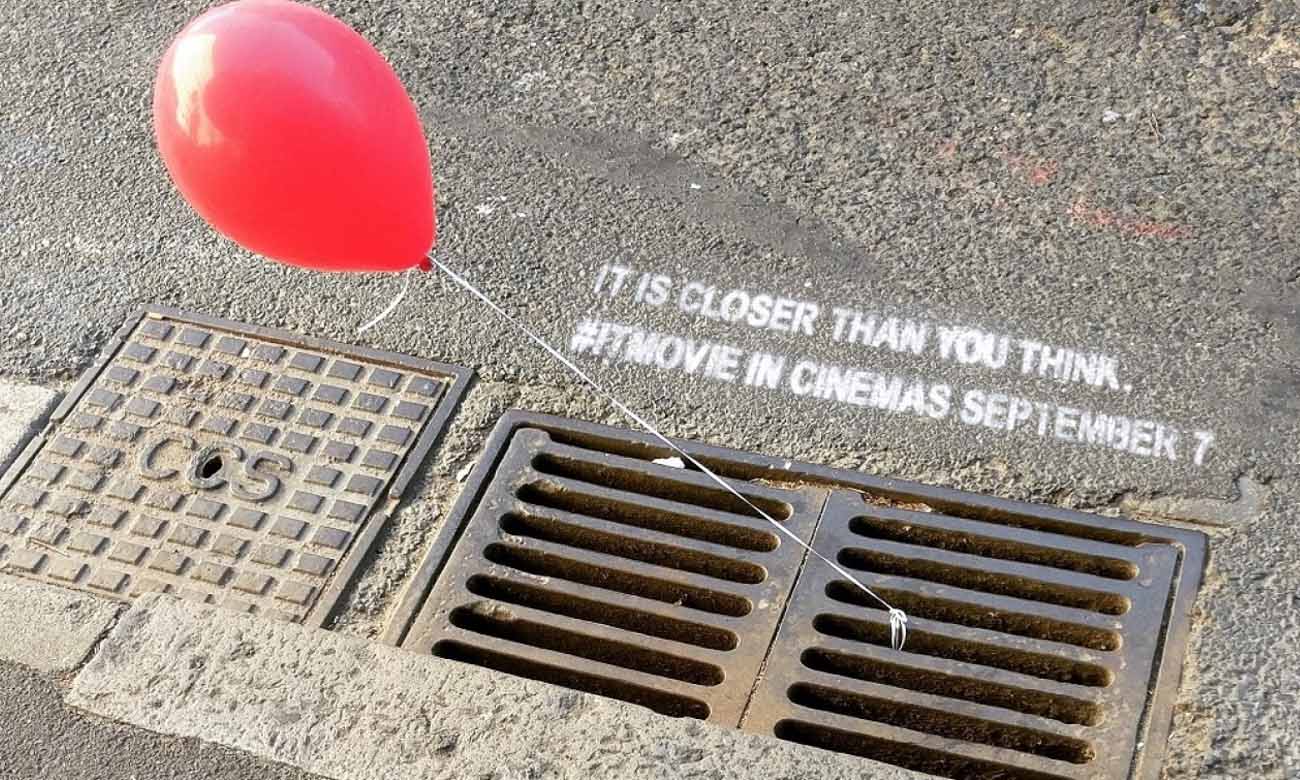 Guerilla Marketing Aktion zu dem Horrorfilm "It" nach Stephen Kings Meisterwerk aus dem Jahre 1986.